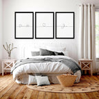 Customized valentines gift | set of 3 Bedroom wall art