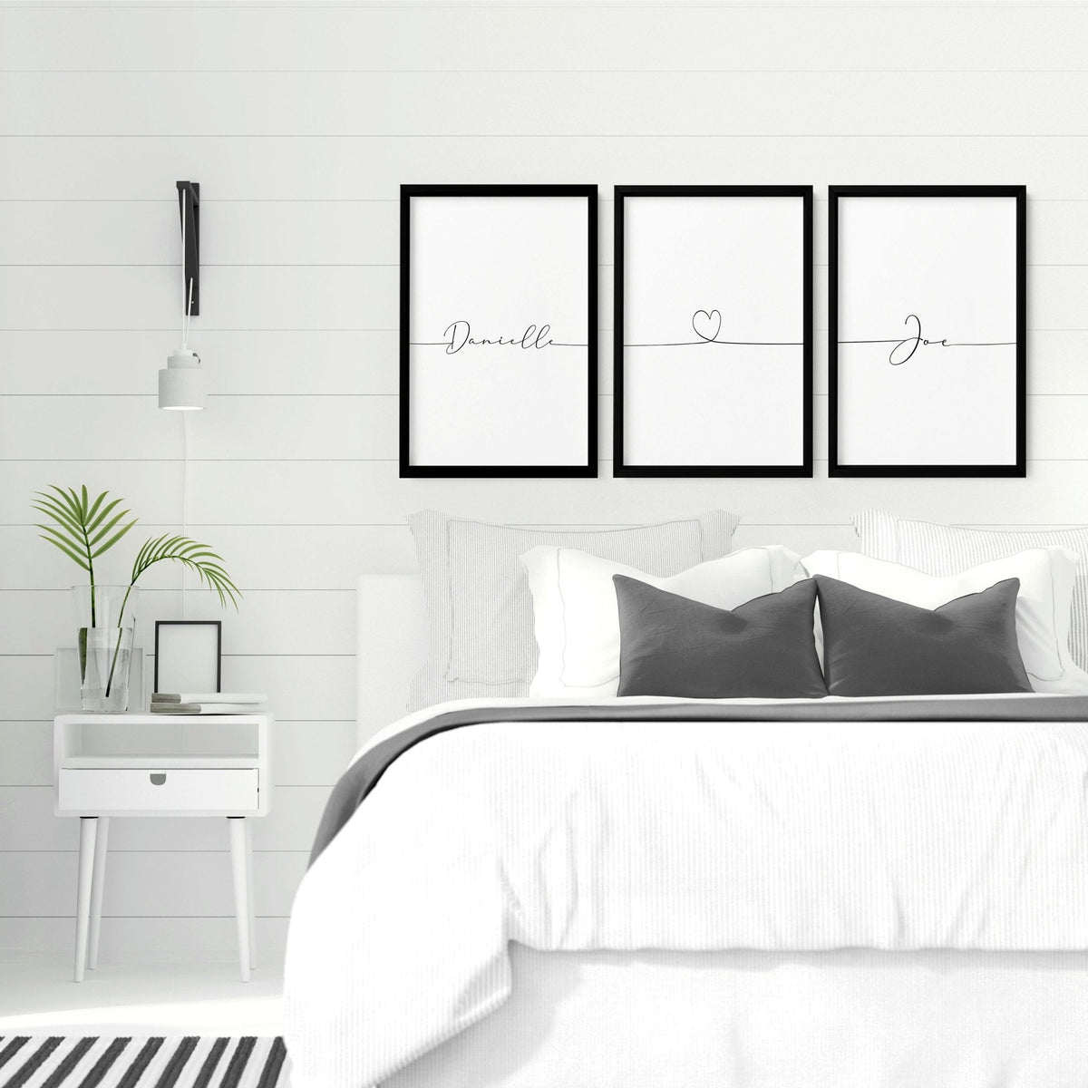 Customized valentines gift | set of 3 Bedroom wall art