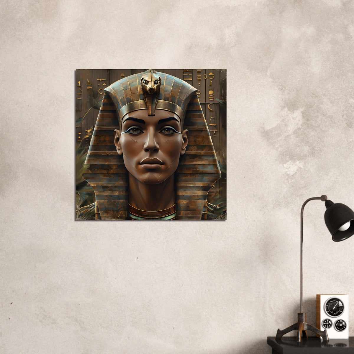 Retro Futurism Pharaoh Wall Art – Modern Egyptian Poster