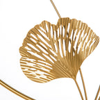 HOMCOM 3D Metal Wall Art Modern Ginkgo Leaves Hanging Wall Sculptures Home Decor for Living Room Bedroom Dining Room, Gold