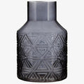 Dakota Dark Grey Glass Vase - MOOAZAA