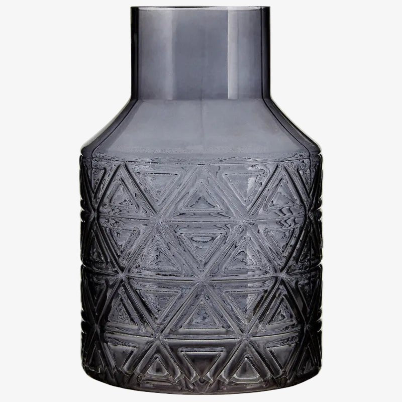 Dakota Dark Grey Glass Vase - MOOAZAA
