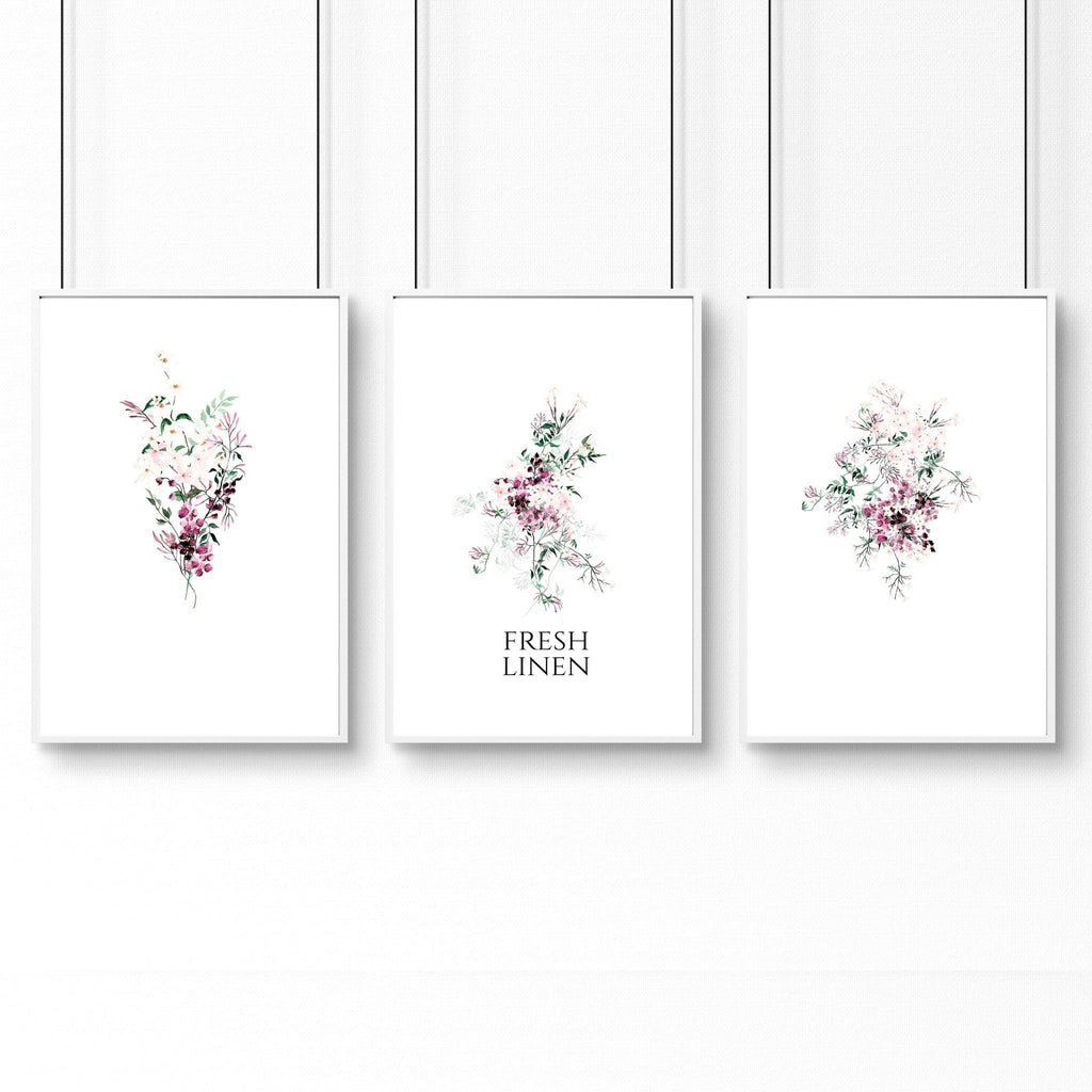 Decorative Laundry Room Accessories | Set of 3 wall art prints