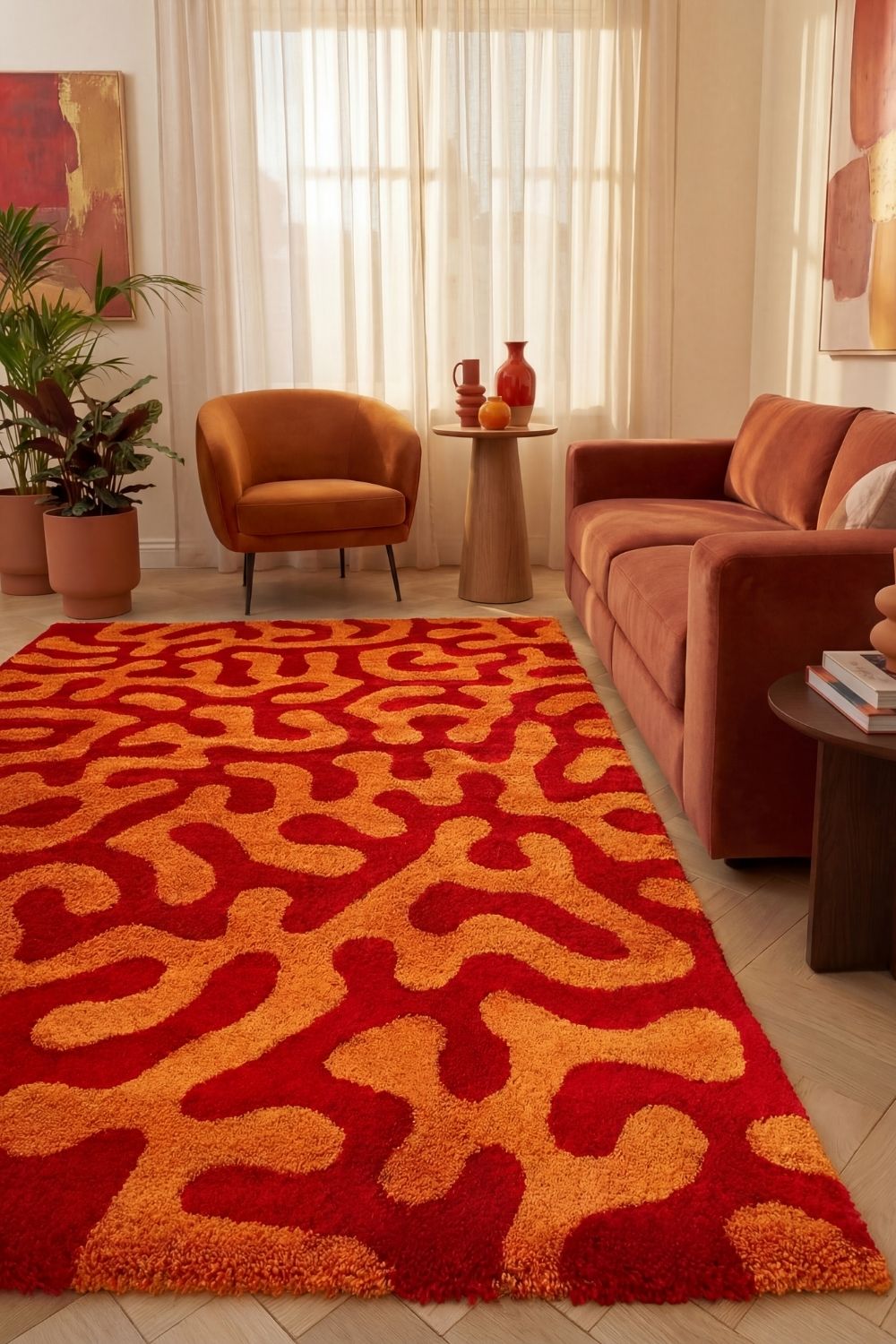 Joli Doodle Red & Orange Rug