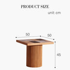 D'Souza Square Side Table, Solid Wood & Marble - MOOAZAA