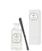 Parks diffuser bottle with black reeds and packaging on a white background