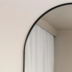 Emi - Full Length Black Metal Runway Oval Mirror - 180cm x 80cm - MOOAZAA