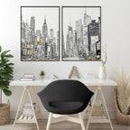 Extra Large Posters For Walls | Set of 2 Urban Skyscrapers Wall art Prints