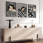 Extra Large Wall Art For Living Room | Set of 3 Boho Women Wall art Prints
