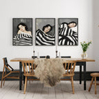 Extra Large Wall Art For Living Room | Set of 3 Boho Women Wall art Prints