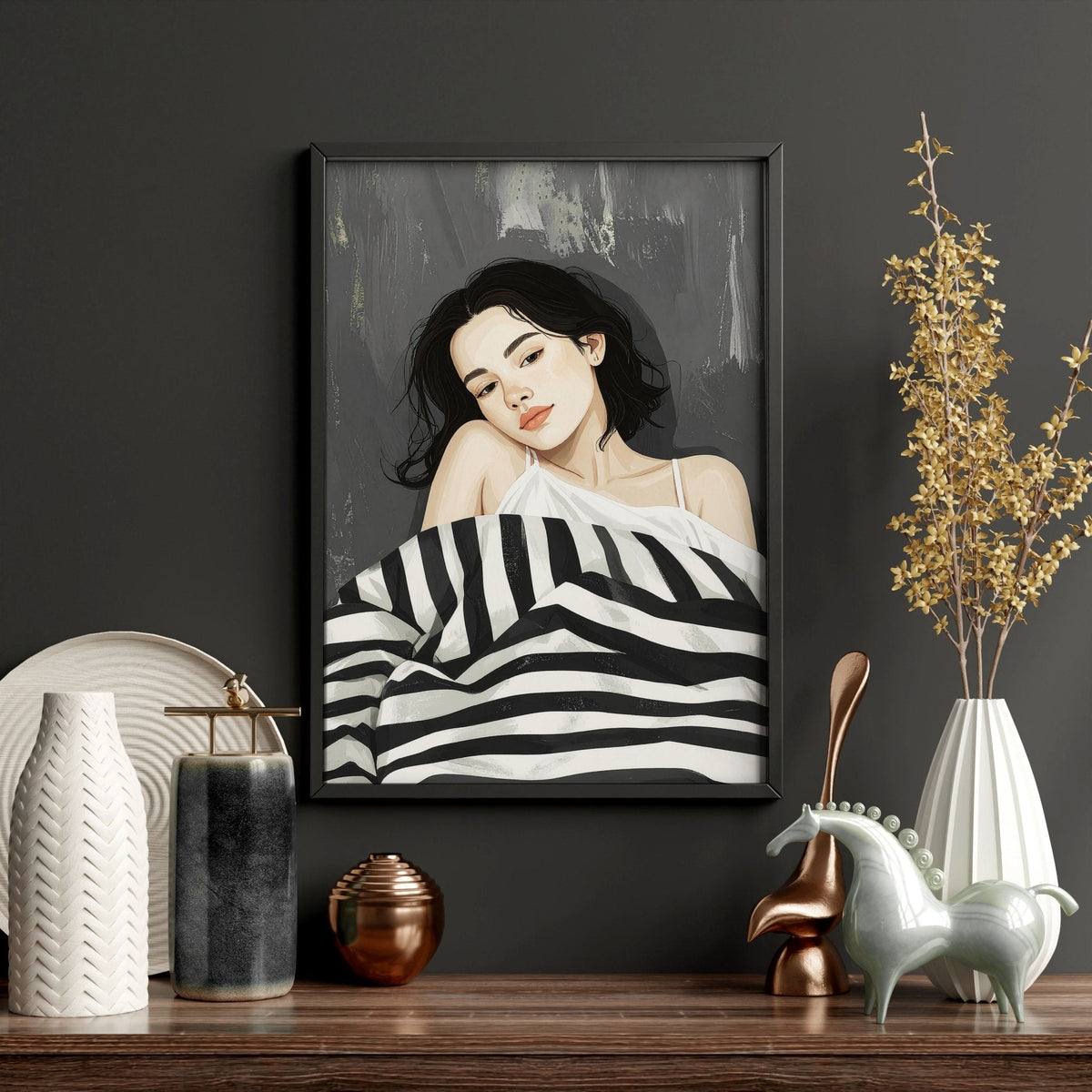Extra Large Wall Art For Living Room | Set of 3 Boho Women Wall art Prints