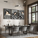 Extra Large Wall Art For Living Room | Set of 3 Boho Women Wall art Prints