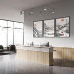 Extra Large Wall Art Framed | Set of 3 Asian Inspired Wall art Prints