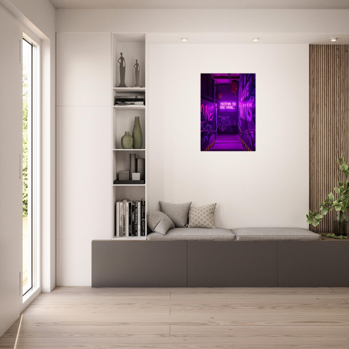 Graffiti Wall Art – Neon Urban Alley Print