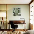 Sage Green Abstract Wall Art Print – Minimalist Geometric Poster, Modern Neutral Scandinavian Living Room Decor