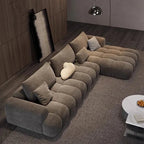 Fancy Brown Velvet Sofa, L-shaped - MOOAZAA 