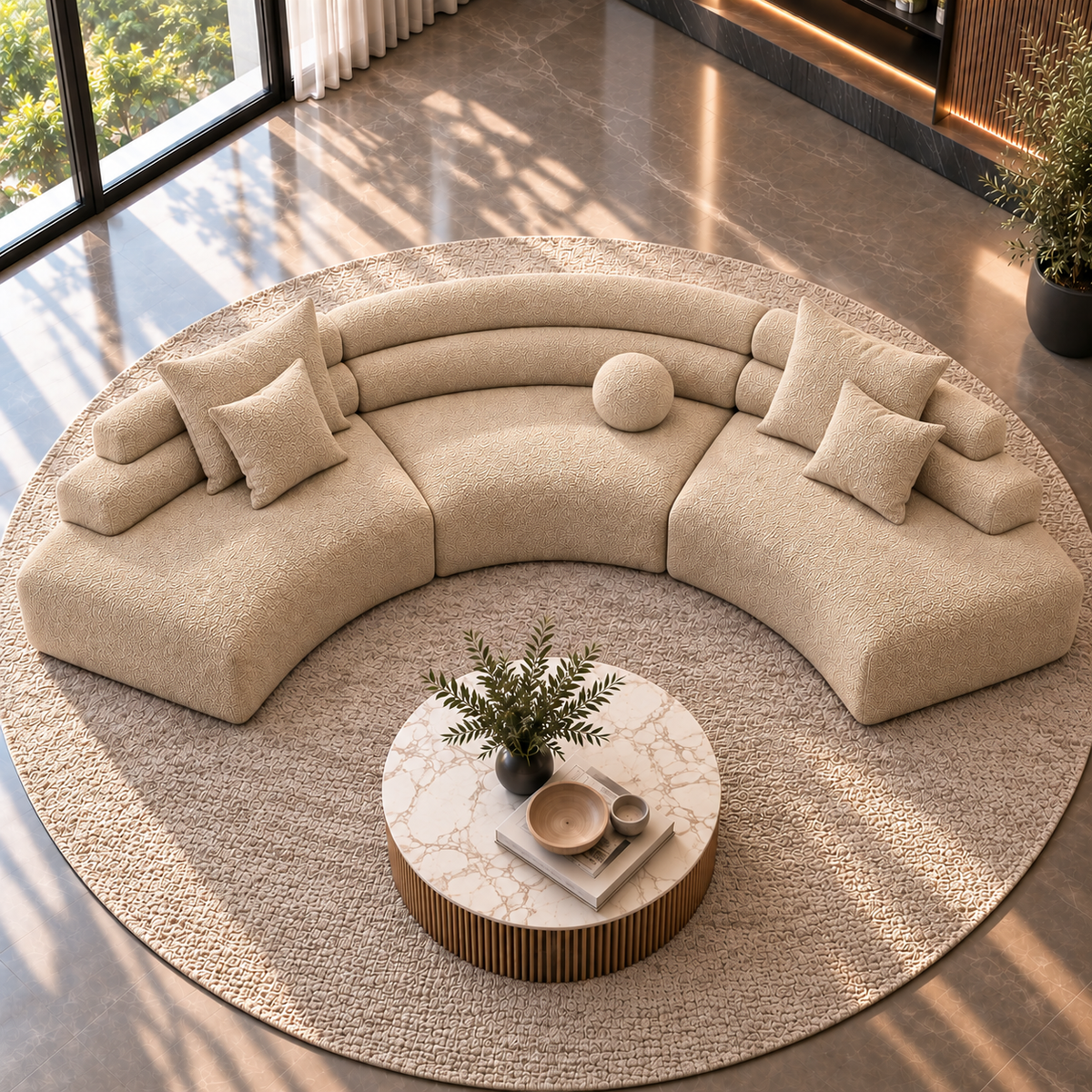 Aurelia Curved Modular Sofa & Leisure Chair | Mooazaa
