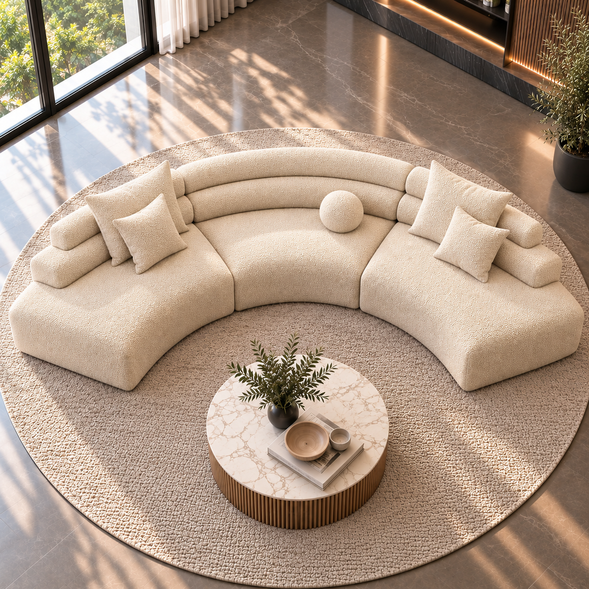 Aurelia Curved Modular Sofa & Leisure Chair | Mooazaa