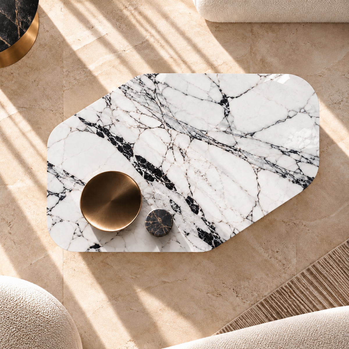 Élan Sculptural Marble Coffee Table | Mooazaa