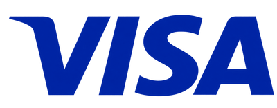 The VISA logo in bold blue text on a plain white background.