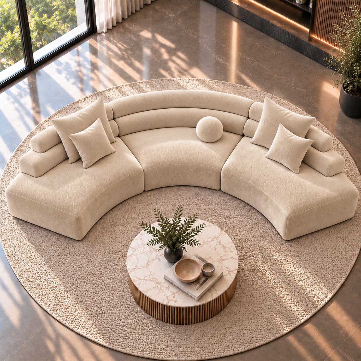 Aurelia Curved Modular Sofa & Leisure Chair | Mooazaa