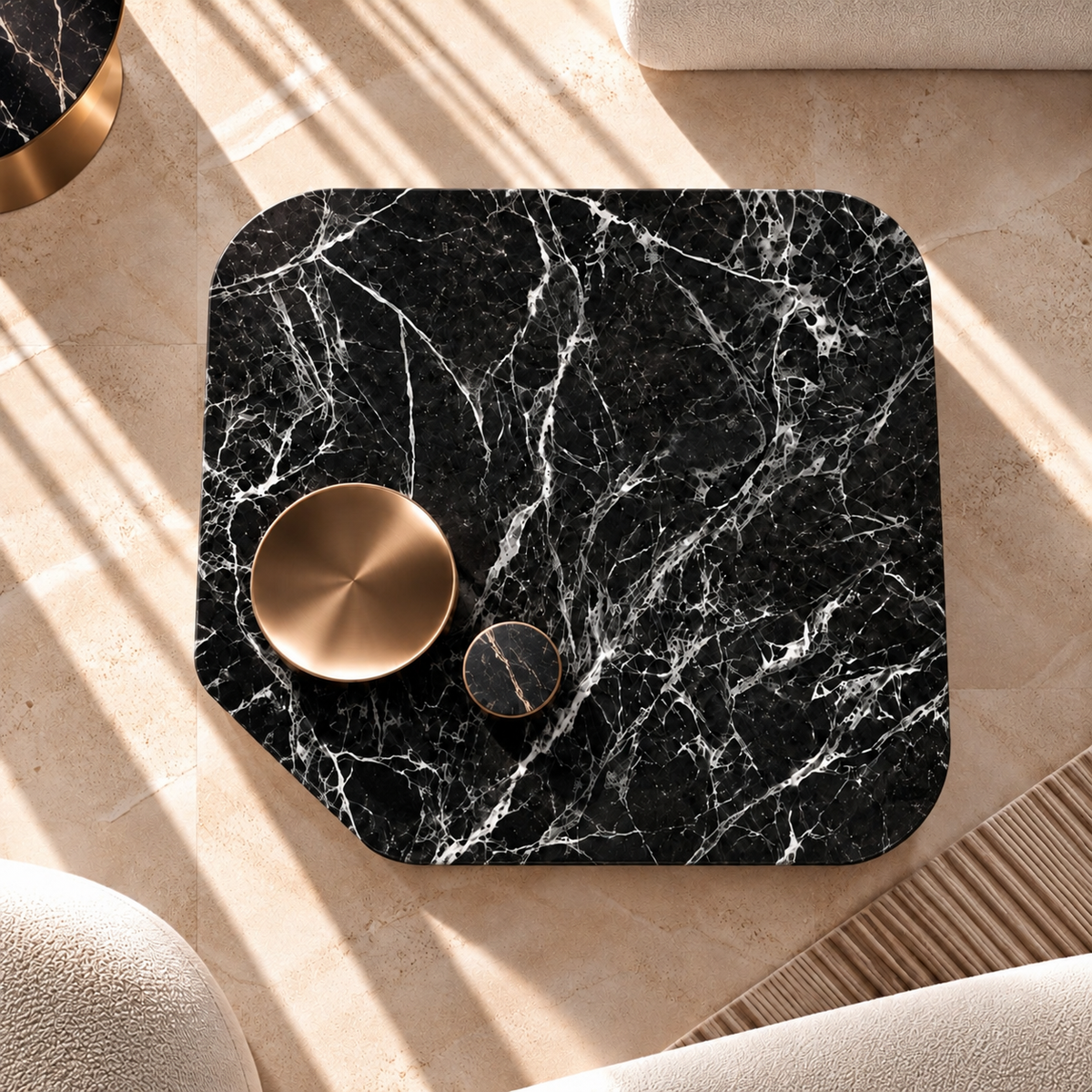 Élan Sculptural Marble Coffee Table | Mooazaa