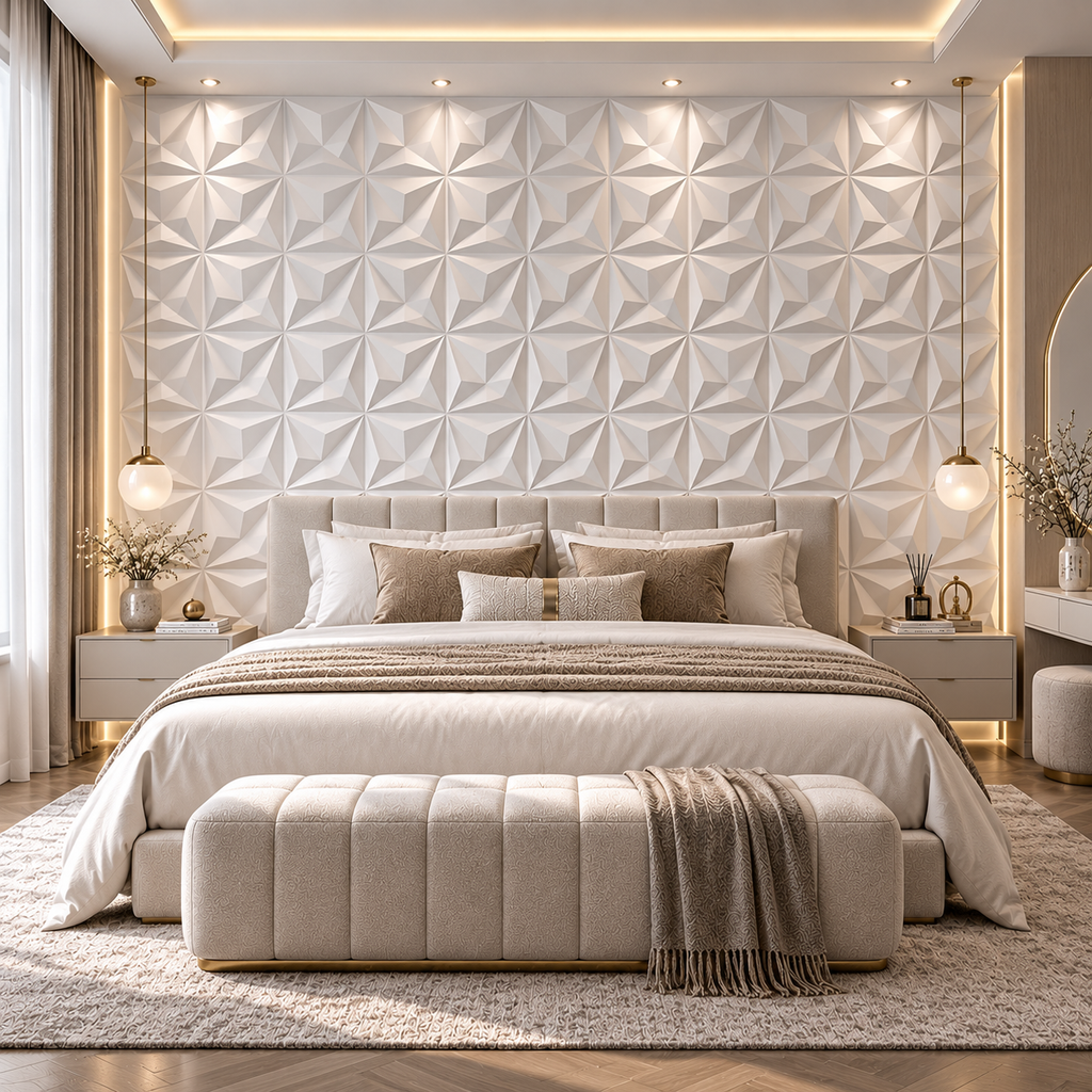 3D Decorative Wall Panels – 20-Pack White PVC Interior Wall Panels, 19 Sq Ft