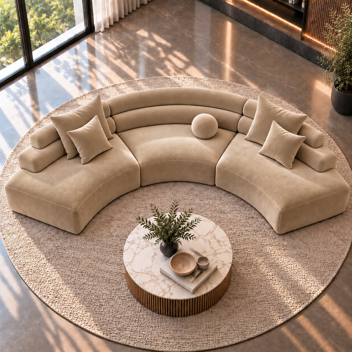 Aurelia Curved Modular Sofa & Leisure Chair | Mooazaa