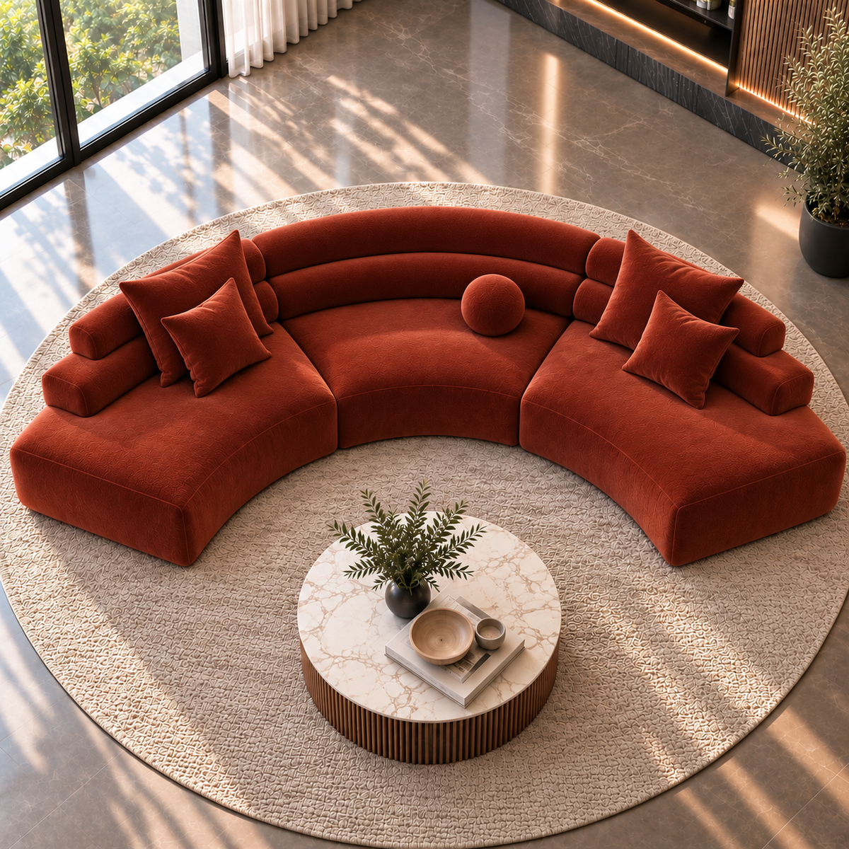 Aurelia Curved Modular Sofa & Leisure Chair | Mooazaa