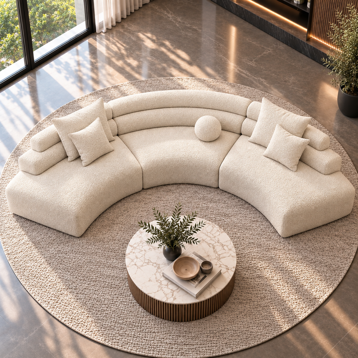 Aurelia Curved Modular Sofa & Leisure Chair | Mooazaa