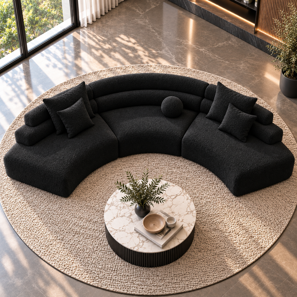 Aurelia Curved Modular Sofa & Leisure Chair | Mooazaa