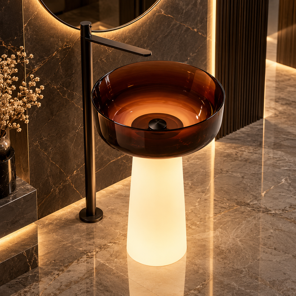 Aureon sculptural freestanding bathroom basin by Mooazaa

Lifestyle image:
