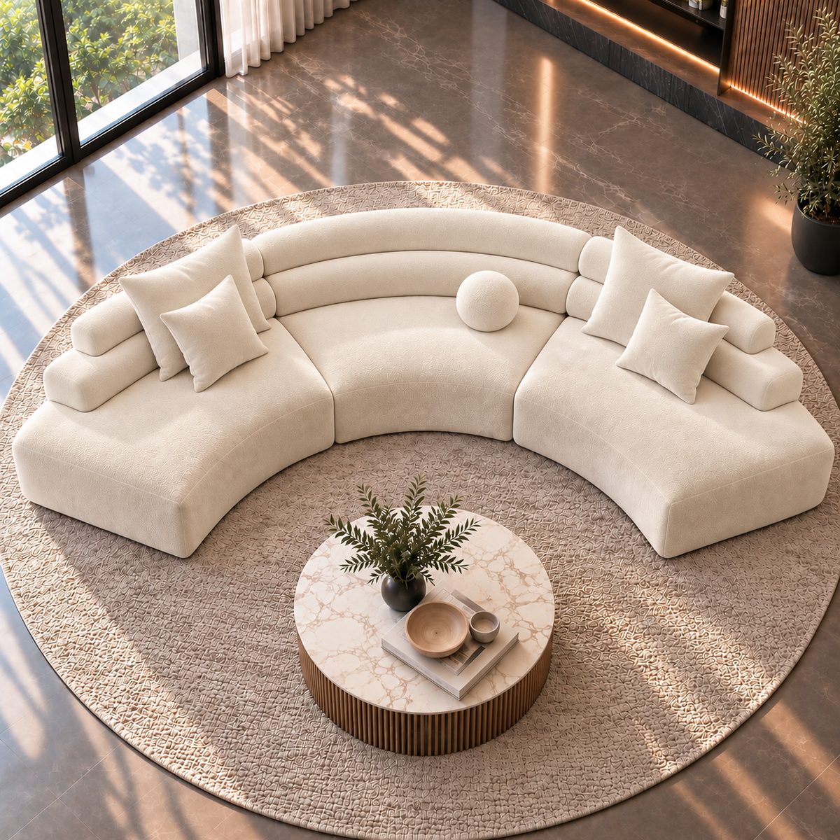 Aurelia Curved Modular Sofa & Leisure Chair | Mooazaa