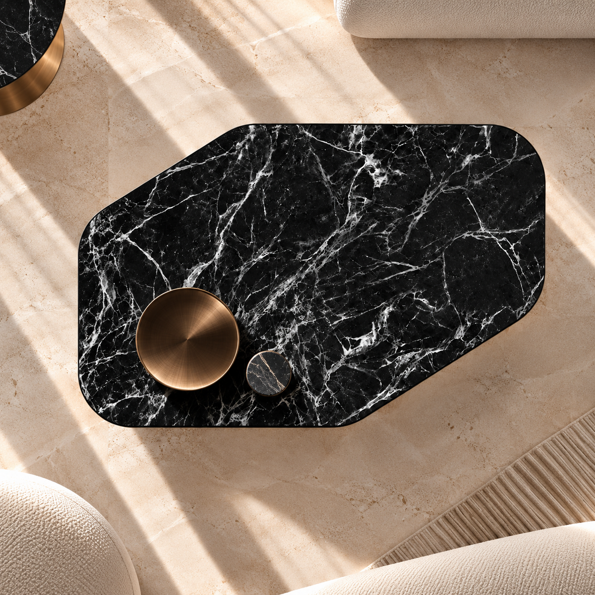 Élan Sculptural Marble Coffee Table | Mooazaa