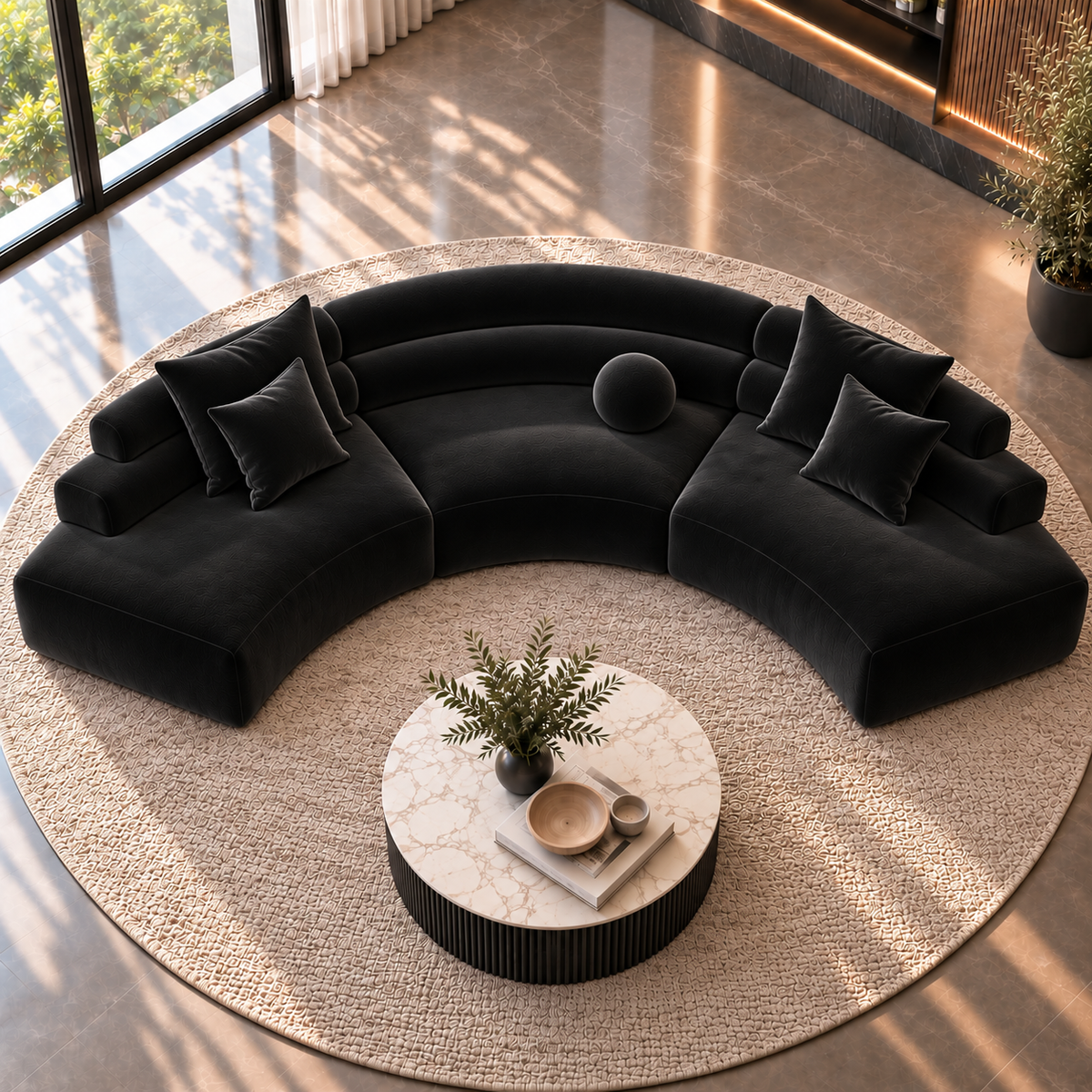 Aurelia Curved Modular Sofa & Leisure Chair | Mooazaa