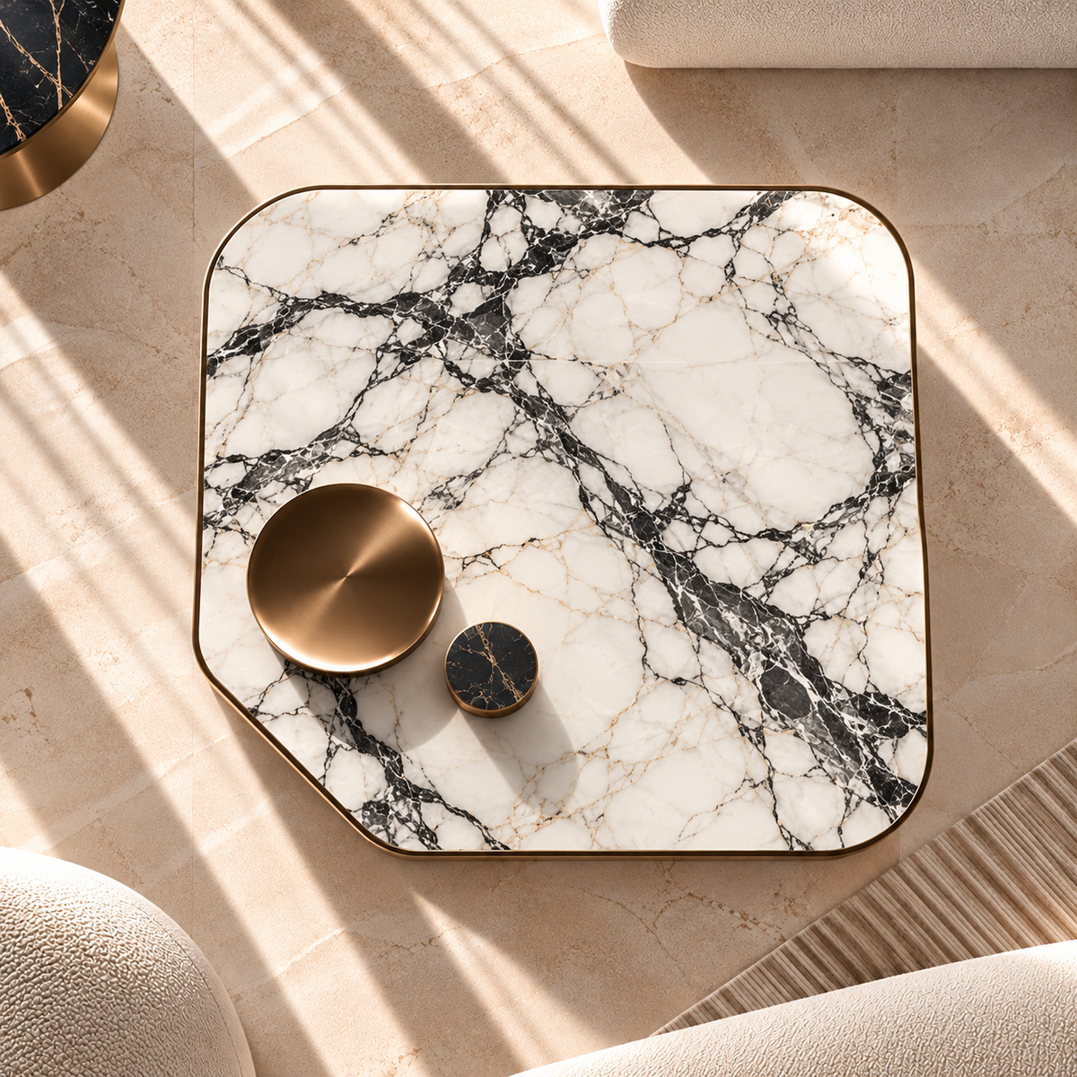 Élan Sculptural Marble Coffee Table | Mooazaa