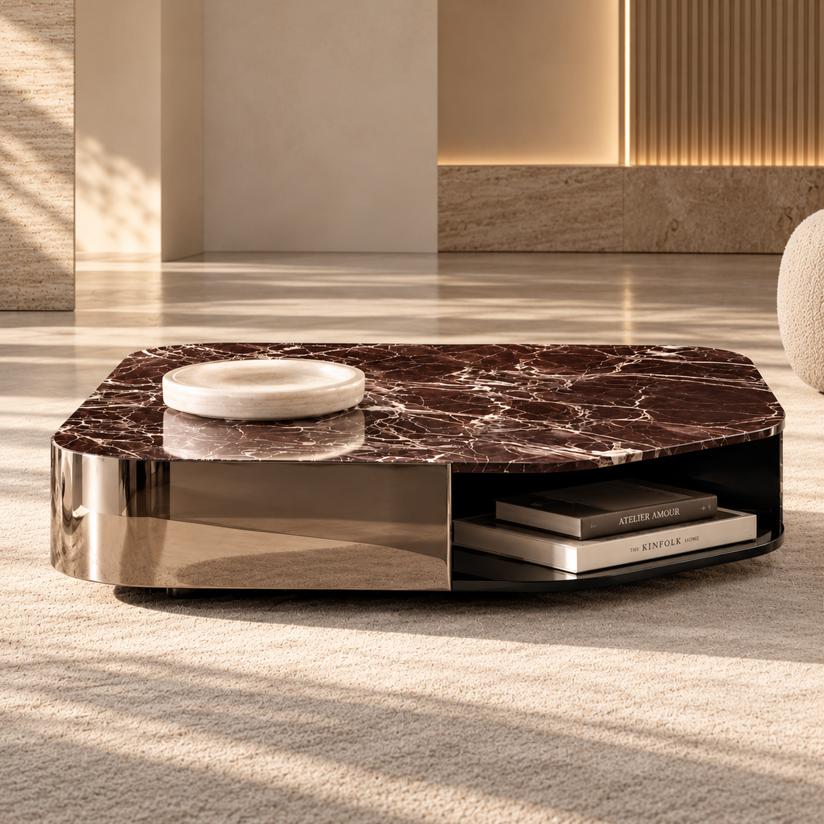 Élan Sculptural Marble Coffee Table | Mooazaa