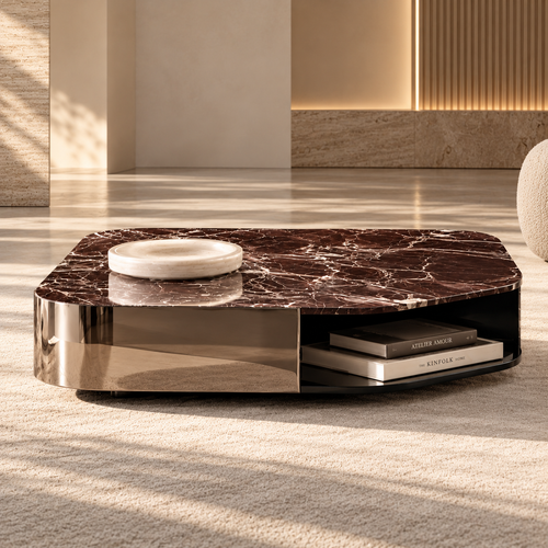 Élan Sculptural Marble Coffee Table | Mooazaa