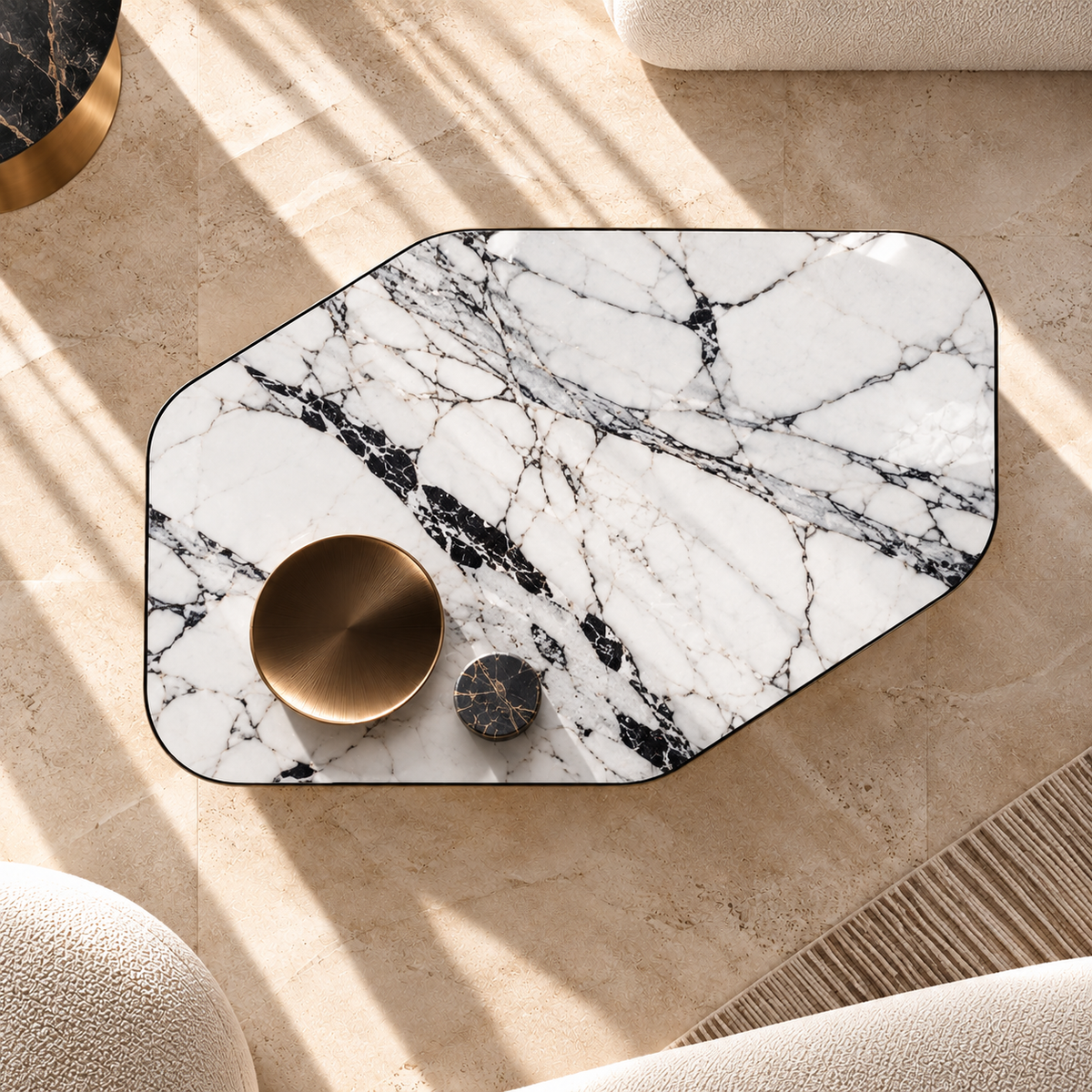 Élan Sculptural Marble Coffee Table | Mooazaa