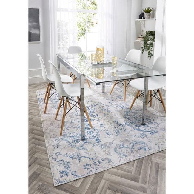 Washable Rug Florence Cream and Blue