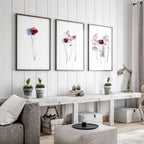 Flower paint | set of 3 wall art prints