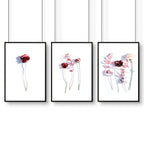 Flower paint | set of 3 wall art prints