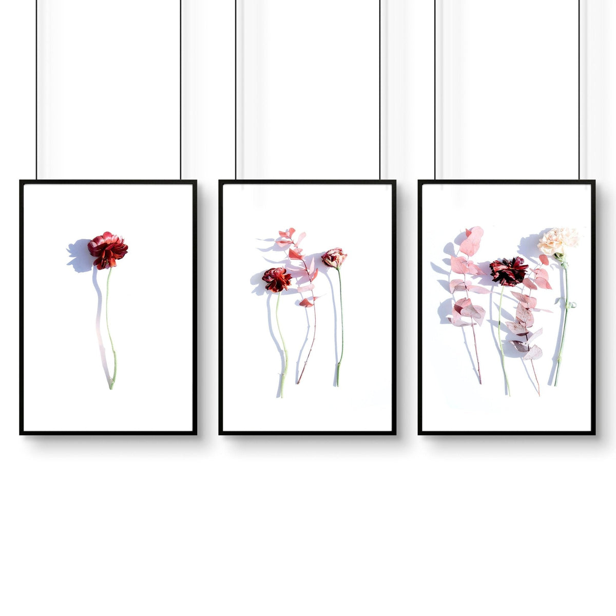Flower paint | set of 3 wall art prints