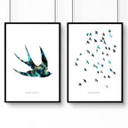 Hallway Prints – Set of 2 Flying Birds Wall Art