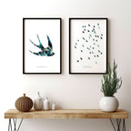 Hallway Prints – Set of 2 Flying Birds Wall Art