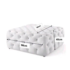 Footstool Chesterfield Velvet Navy Blue, [Squared] - MOOAZAA 