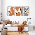 Fox prints for Woodland Nursery wall decor | set of 3 wall art prints