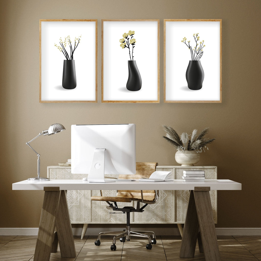 Framed Art Wall | Set of 3 Botanical Wall art Prints