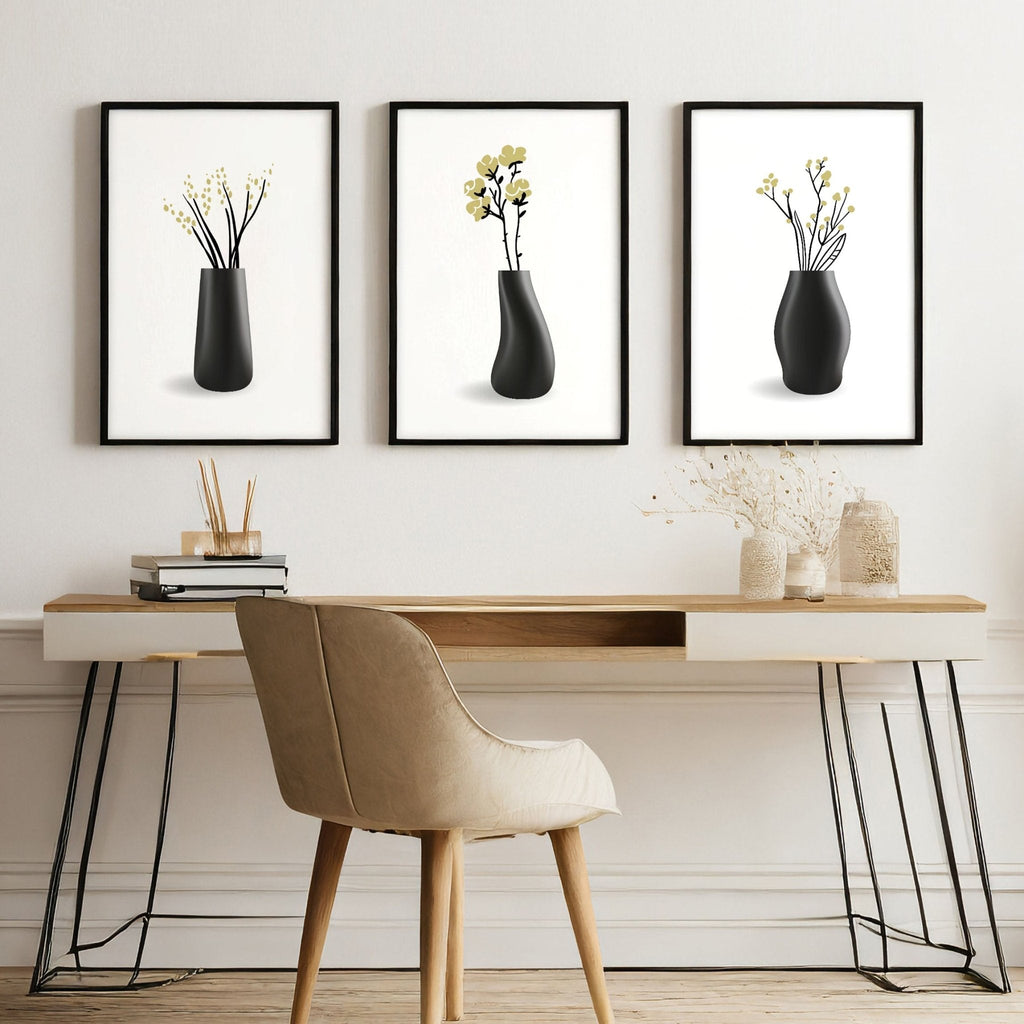 Framed Art Wall | Set of 3 Botanical Wall art Prints