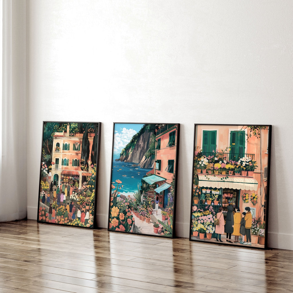 Framed Artwork | Set of 3 Italian Lifestyle Wall art Prints